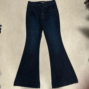 Express bell flare dark blue denim jean